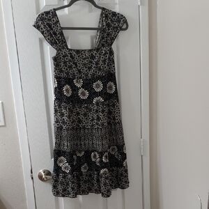 Max Studio Floral Black and White Dress